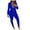 Blue, variant on Blazer Sets Women 2 Piece Outfits Lapel Long Sleeve Blazer and Solid Long Pant Dressy Casual Work Office Suit Set