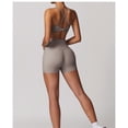 thumbnail image 4 of Conjuntos de entrenamiento for mujer, sujetador deportivo de 2 piezas, camiseta sin mangas, leggings de cintura alta, ropa deportiva for gimnasio y yoga, top de entrenamiento for mujer, 4 of 7