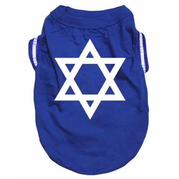 Petitebelle Star Hanukkah Puppy Dog Shirt (Blue, Small)