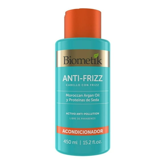 Acondicionador Biometík Anti-Frizz moroccan argán oil y proteínas de seda 450 ml