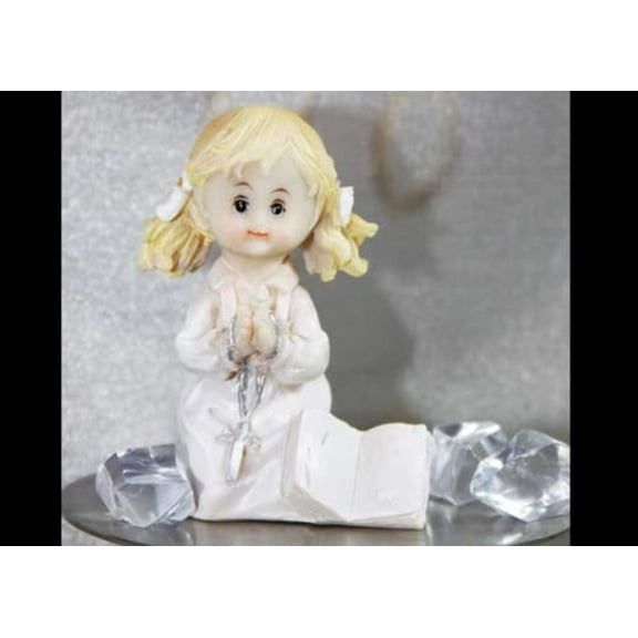Poly Resin Communion Figure Praying Girl With Rosary(12Pieces)