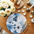 thumbnail image 2 of Blue White Floral Round Placemats Set of 2 for Dinning Tables,Heat-proof Braided Table Mats 15 Inch,Elegant Rustic Butterfly Botanical Washable Place Mat for Kitchen Restaurant Party Table Decor, 2 of 9