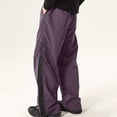 thumbnail image 4 of Men's Lightweight Track Pants with Side Zipper Mesh Vents Loose Fit Open Bottom Athletic Pants Drawstring for Running Workout, Purple, XXL, 4 of 9