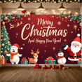 thumbnail image 2 of Decorative Design Merry Christmas Banner Gift Boxes Santa Claus Snow for Winter Party Holiday Celebration Family Gathering, 2 of 9