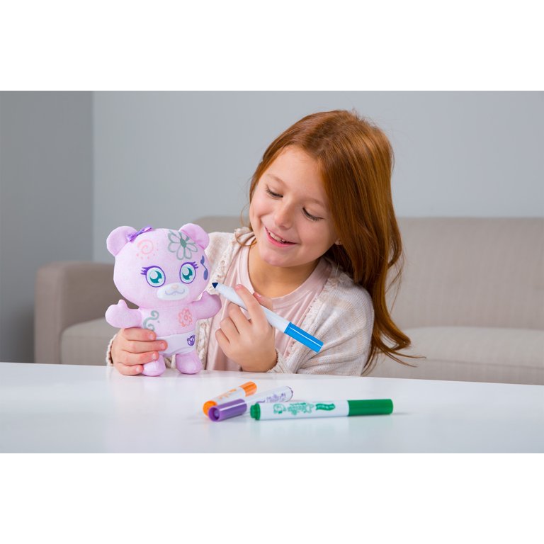 The Original Doodle Bear 6 Inch Plush Bear with 2 Mini Washable