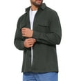 thumbnail image 4 of INSPIRE CHIC Work Jacket for Men's Long Sleeve Button Casual Solid Color Shirt Jacket L Dark Gray, 4 of 6