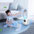 thumbnail image 2 of Price cut Bladeless Desk Fan, 2 In 1 Water Misting Fan Small Bladeless Fan With 6 Speed And Timer, USB Rechargeable Quiet Table Fan With And Color LED Light, 2 of 5