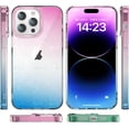 thumbnail image 3 of Compatible with iPhone 15 Pro Bling Case Colorful Gradient Glitter Shiny Sparkle Case for Women Girls Anti-Scratch Soft Silicone Shockproof Not Yellowing Clear Phone Cover,PinkBlue, 3 of 14