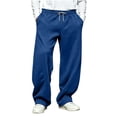 thumbnail image 6 of Men's Casual Baggy Sweatpants Wide Leg Golf Travel Pants Streetwear Joggers with Back Pockets Size 3XL Blue, 6 of 8