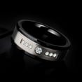 thumbnail image 6 of Black Gold Plated Matte 8mm Titanium Steel Mens Ring Men Wedding Band AAA CZ Man Ring, 6 of 7