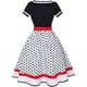 thumbnail image 3 of Vestido sexy de manga corta con cuello en V y estampado vintage para mujer Fridja  bnh4534, 3 of 3