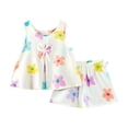 thumbnail image 4 of Ccpelsie Girls Summer Outfits Cute Sleeveless Top High Waisted Short Sets with Pockets Toddler Girl Clothes Purple,3-4 Years, 4 of 4