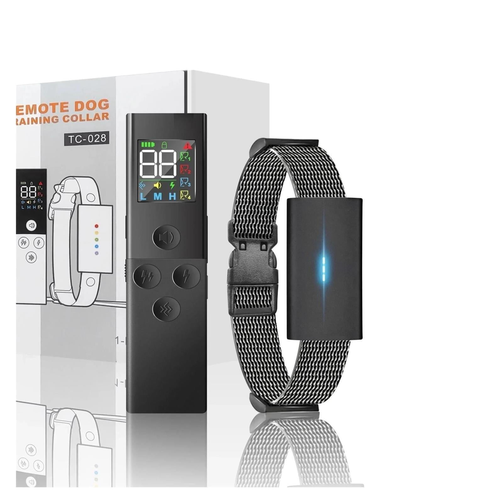 Ultra-Thin Smart Dog Training Collar with Color Screen Remote Rechargeable Anti-Bark Shock Collar
