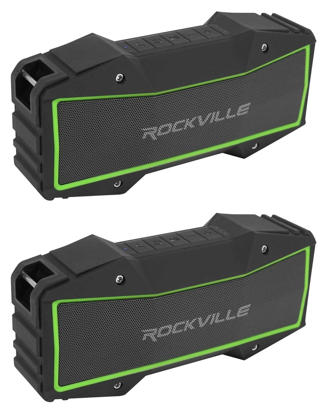 (2) Rockville ROCK EVERYWHERE Portable Bluetooth Speakers Wireless