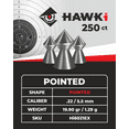 thumbnail image 3 of Hawki Airgun Pellets -.22/5.5mm Caliber (19.90gr/1.29 g), 250 Count, 3 of 4