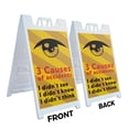 thumbnail image 3 of 3 Causes of Accidents 24" x 36" Double Sided A-Frame Sidewalk Sign Includes 2 Plastic Inserts | Foldable Portable White Signicade Sandwich Board | Safety OSHA/Construction Workplace, 3 of 6