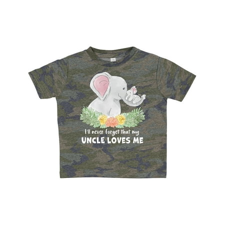 

Inktastic I ll Never Forget That My Uncle Loves Me with Cute Elephants Gift Toddler Boy or Toddler Girl T-Shirt
