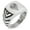 Silver, variant on Stainless Steel Hera Greek Goddess of Marriage Chevron Pattern Biker Style Polished Ring