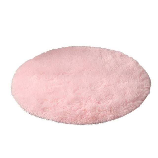 Mialoley Round Rug for Bedroom Modern Fluffy Circle Carpet for Kids Girls Baby Room Indoor Shaggy Plush Circular Nursery Rugs