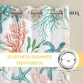 thumbnail image 6 of Teal Red Coastal Kitchen Curtains Window Panels, Beach Nautical Sea Turtle Coral Starfish Insulated Window Treatment Curtain, Grommet Curtains for Bedroom/Living Room/Bathroom, 2 Piece 42"Wx63"L, 6 of 8