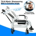 thumbnail image 6 of Trendix Multifunctional Shower Commode Chair with Wheels, Adjustable Backrest 90-140° & Removable Headrest, Mobile Toilet Seat with Brakes for Home Bathroom Use, 330 lbs Capacity, 6 of 8