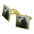 thumbnail image 1 of Black Bear Big Game Hunting Square Cufflink Set - Silver or Gold, 1 of 6