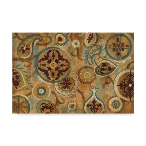 Trademark Fine Art 'Burnt Paisley and Mandalas' Canvas Art by Silvia Vassileva