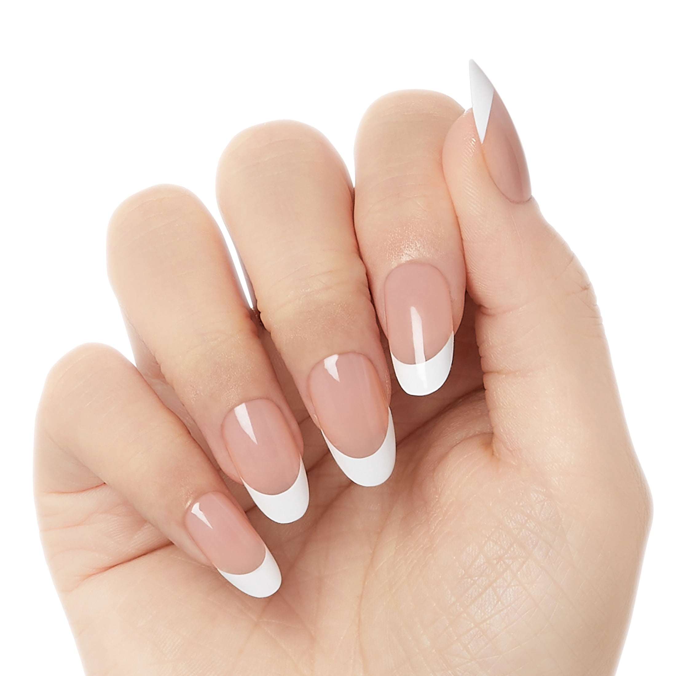 KISS Salon X-tend LED Soft Gel System Starter Kit, 'Pure', French, Medium Oval, 36 Ct.