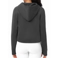 thumbnail image 4 of Osfvolr Womens' Hoodies Half Zip Long Sleeve Crop Pullover Sweatshirts with Pockets Thumb Hole  Color L, 4 of 8