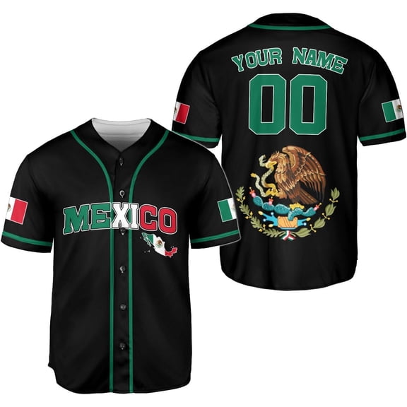 Personalized Mexico Baseball Jersey, Mexican Jersey for Men & Women, Mexican Flag Jersey, Mexico Shirt Camisas (XL)