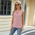 thumbnail image 2 of Zoeecloth Womens Cotton Sleeveless Tops Solid Color V Neck Tees Shirts S-XXL Summer Casual Fashion loose Vest, 2 of 9