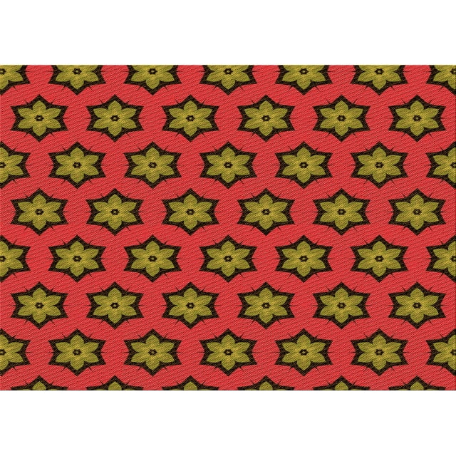 Ahgly Company Tapis Rectangulaire Lavable en Machine Rouge Transitionnel, 8 Pieds x 10 Pieds