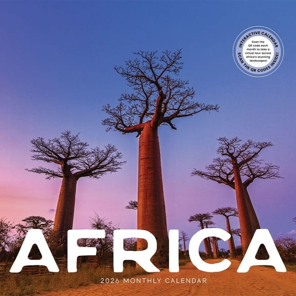 Africa Calendar 2026 | 12" x 24" African Travel Wall Calendar 16 Month | Marble City Press