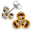 thumbnail image 1 of Galaxy Gold 1.5 Carat 14k Solid White Gold Sometime Somewhere Citrine Earrings, 1 of 1