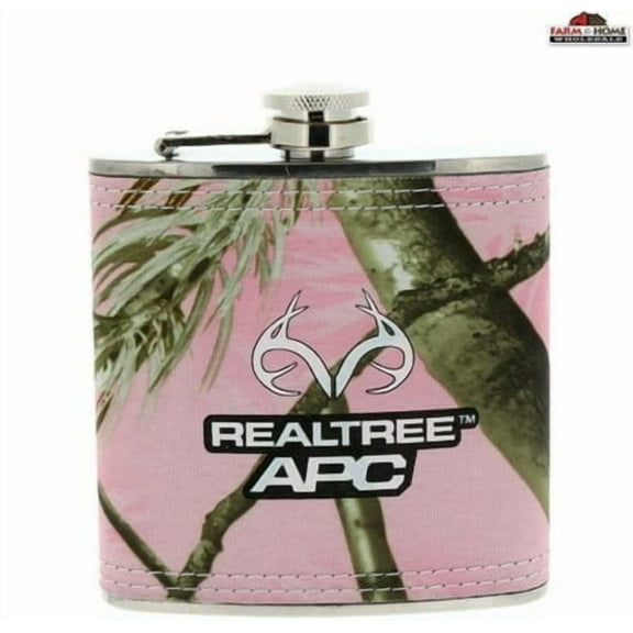 Pink Camo Fabric Wrapped Stainless Steel Flask ~ New ~ Free Shipping