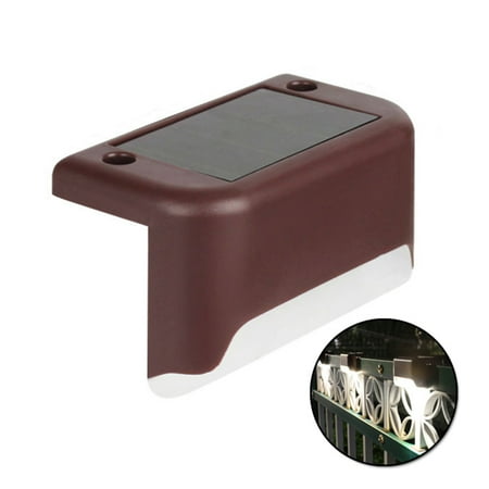 

Solar Lights Outdoor LED Waterproof Lights Solar Deck Lights Bright for Outdoor Stairs Step Fence White Light Brown
