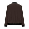 thumbnail image 5 of GEWSEY 2025 Womens Lightweight Bomber Jackets Trendy Casual Zip Up Windbreaker Fall Fashion Work Coat with Pocket (Brown, M), 5 of 6