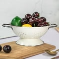 thumbnail image 2 of Enamel Colander Strainer Bowl Plates, Vintage Self-draining Fruit Dishes Enamelware with Stainless Steel Handles for Fruits Home Kitchen Decoration Large White, 2 of 6