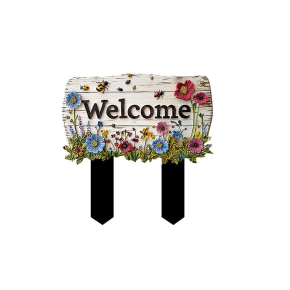 TIELUTT Wooden Garden Welcome Sign Stake for Home Garden Outdoor Courtyard Flower Pot Shoe Men Merry Christmas Sign Outdoor with Lights Garden Metal 4ft Garden Cardboard Valentine's Day Cards for Husb
