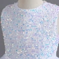 thumbnail image 6 of MHZLDYZ Girl Dresses Size 14-16 Big Girls Party Dress Sequins Puffy Yarn Trailing Dress Wedding Gowns Dresses Piano Performance Dresses(White,150), 6 of 9