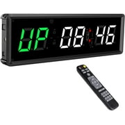 Btbsign Home Gym Timer  1.5 inch Green Small LED Interval  Count Down up Clock Workout with Remote