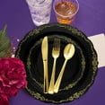 thumbnail image 6 of Smarty Black Gold Vintage Disposable Plastic Dinnerware Value Set 240ct, 6 of 7