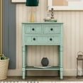 thumbnail image 3 of Entryway Table with Drawers & Shelf, SEGMART 23"x13" Small Console Table Sofa Table with Storage, Elegant Console Table Small Entry Table for Small Spaces Living Room Hallway Foyer Study, Retro Blue, 3 of 9