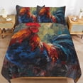 thumbnail image 6 of 3 Pcs Soft Bedding Set, Includes 1 Duvet Cover with Zipper And 2 Pillow,Shams Oil Rooster Full(79"×90"), 6 of 8