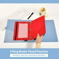 thumbnail image 5 of 2 Pack Pencil Pouch for 3 Ring Binder Smooth Zipper Folders with Pockets Clear Window Pencil Case Red, 5 of 6