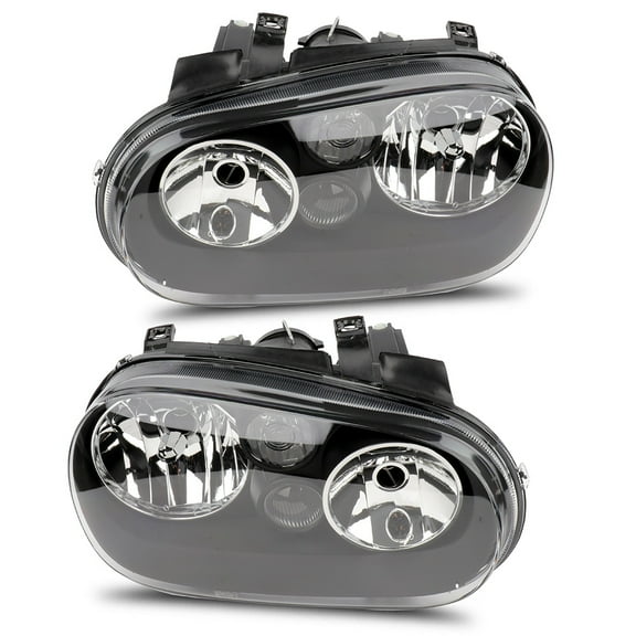 AUTOMUTO Headlight Assembly Black Housing Clear Lens for Cabrio 1999-2002,for Golf 1999-2006 1J0941018C 1J0941017C 1J0941018G 1J0941017G