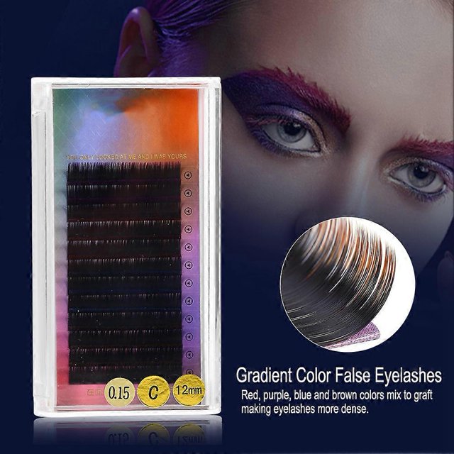 12mm Colorful False Eyelash Extension Gradient Color Fake Eye Lashes Individual Eyelashes