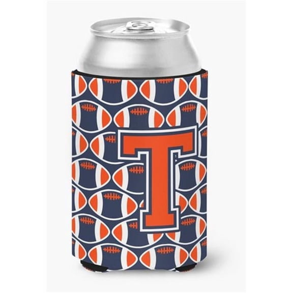 Letter C Football Orange, Blue & White Can or Bottle Hugger