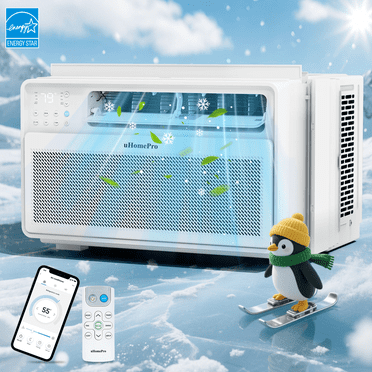 8,000 BTU Smart Inverter Window Air Conditioner with 4 Modes - Cools up to 380 Sq. Ft, Washable Filter, Adjustable Window Fit, Energy Star Rated 7.0, 15-SEER