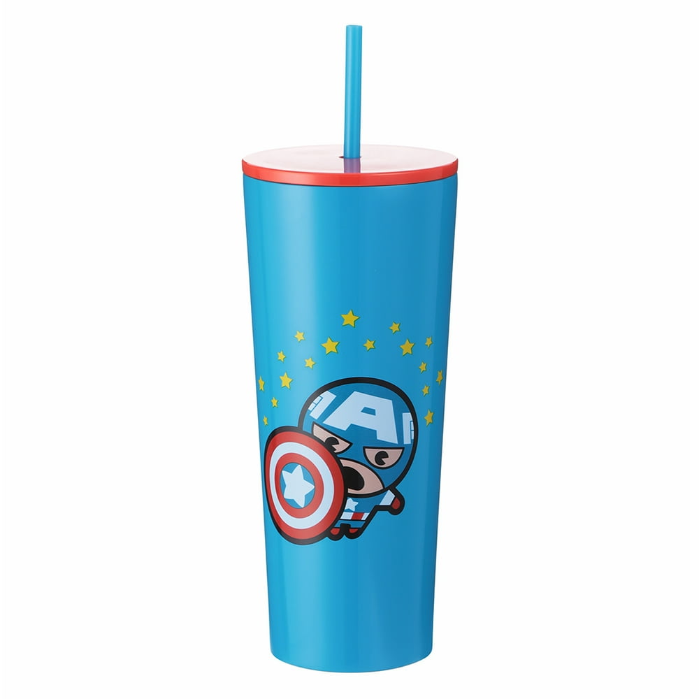MINISO Marvel Tumbler with Straw 750ml Insulated Travel Mug Coffee Beer